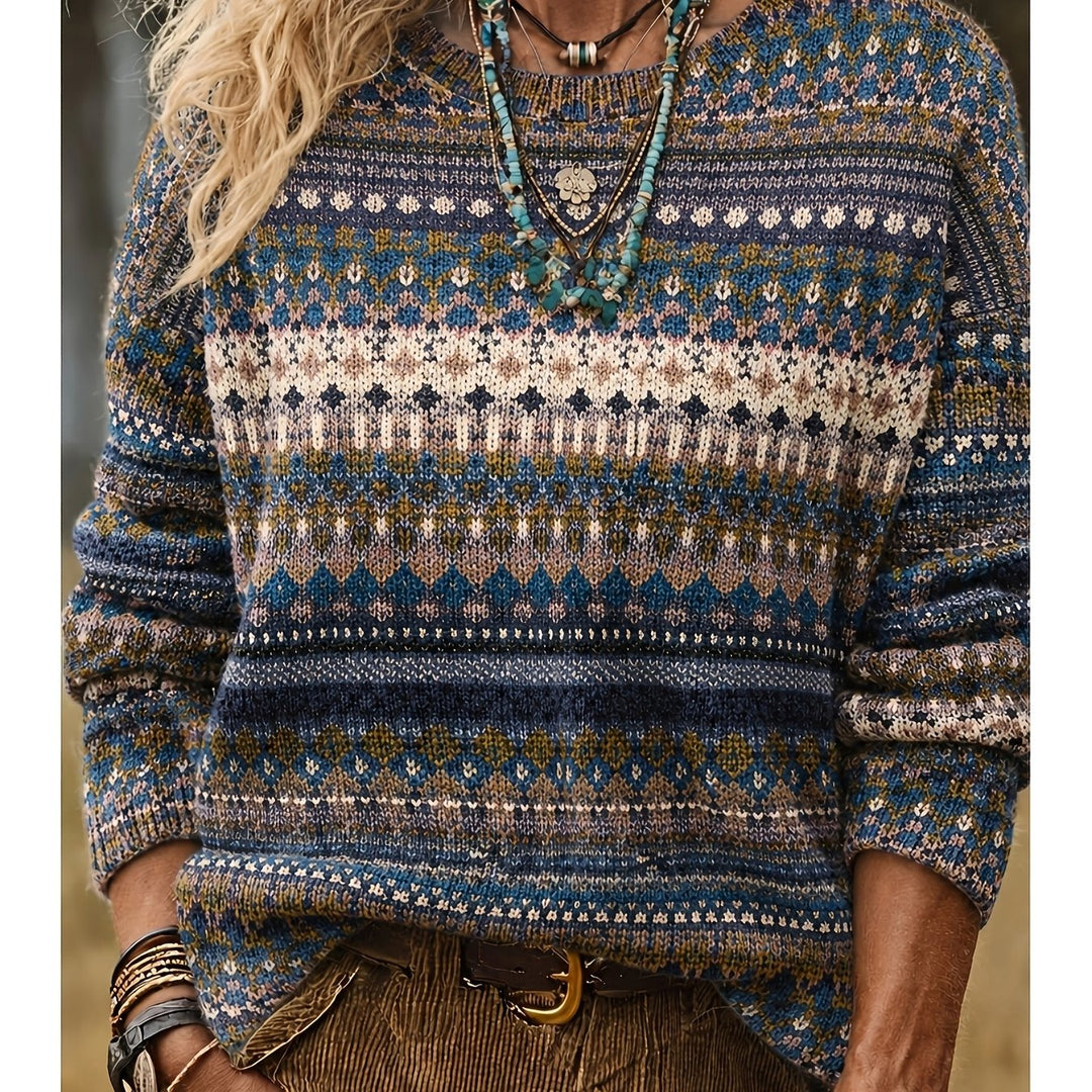 Ivy | All-Over Print Crew Neck Sweater