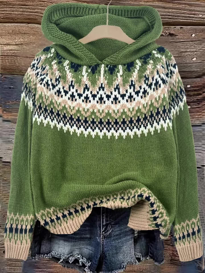 Nova | Chunky Snow-Print Hooded Sweatshirt