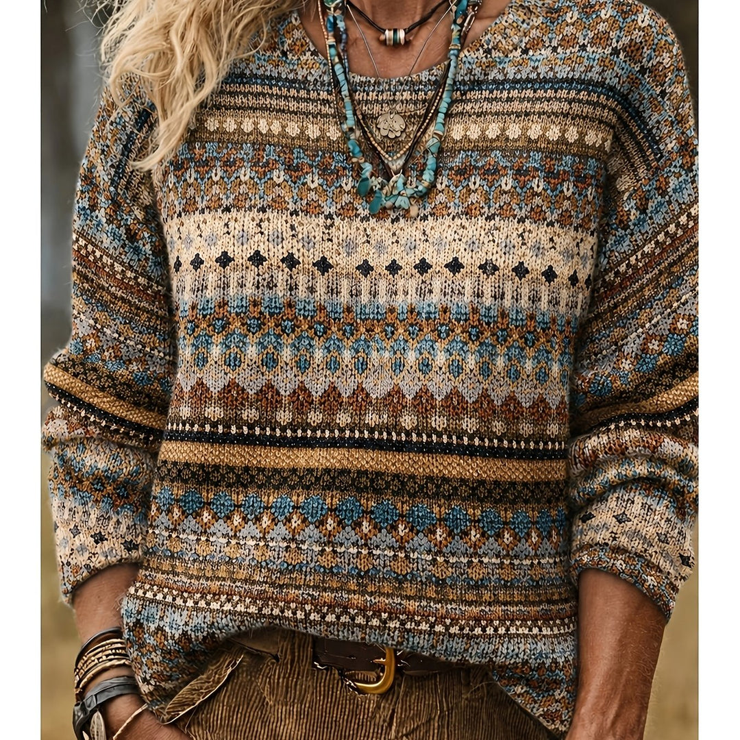 Ivy | All-Over Print Crew Neck Sweater