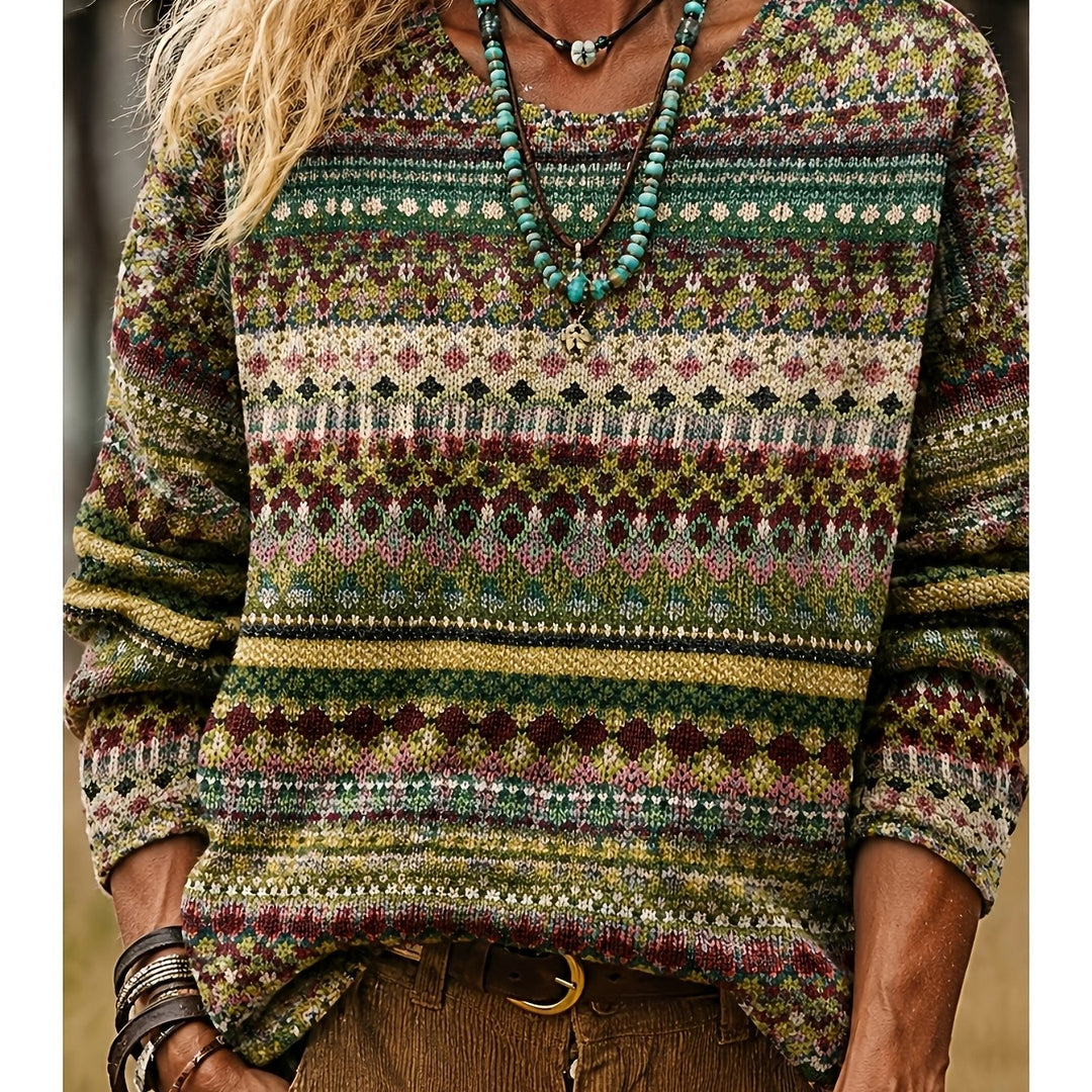 Ivy | All-Over Print Crew Neck Sweater