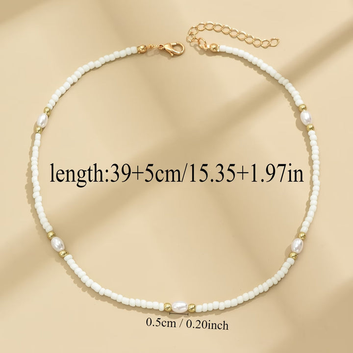Dainty Pearl Beaded Necklace