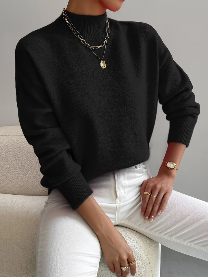 Rosalie | Mock Neck Drop-Shoulder Pullover