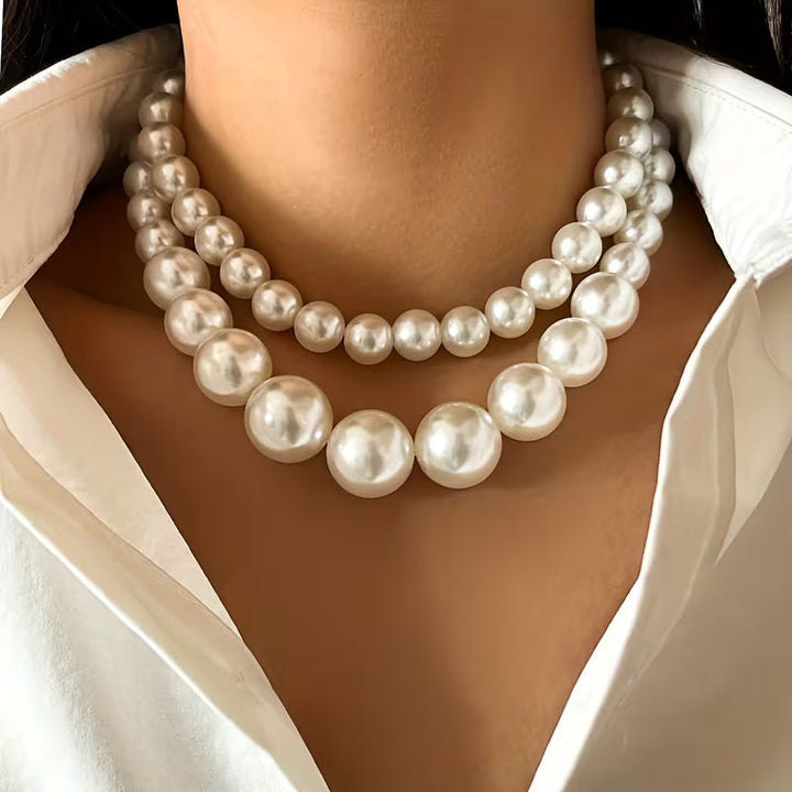 Double Statement Pearl Necklace