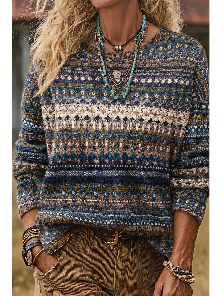 Ivy | All-Over Print Crew Neck Sweater