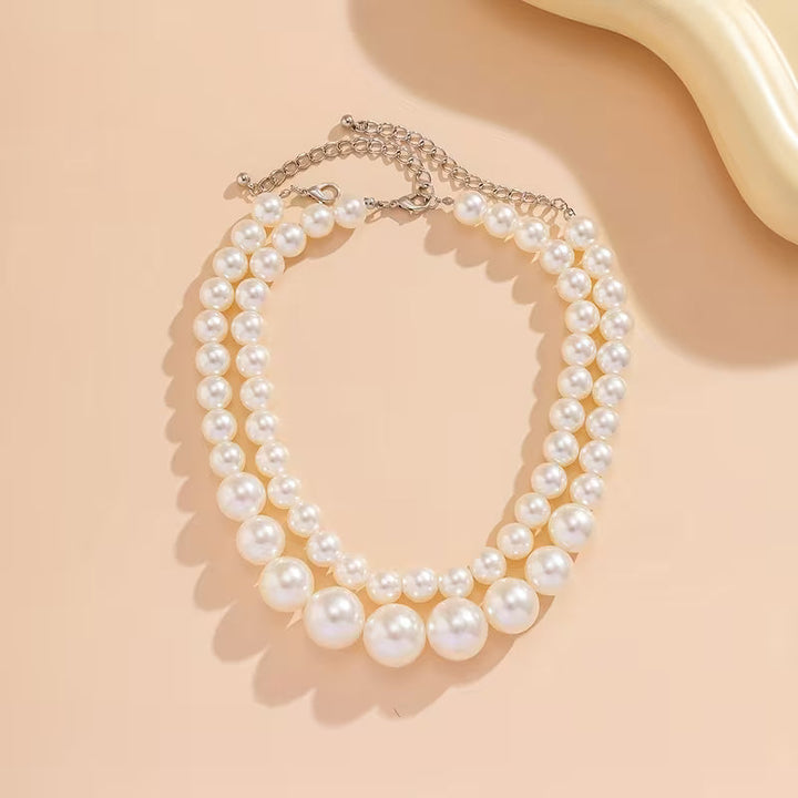 Double Statement Pearl Necklace