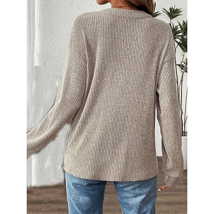Nadia | Ribbed Button Henley Top