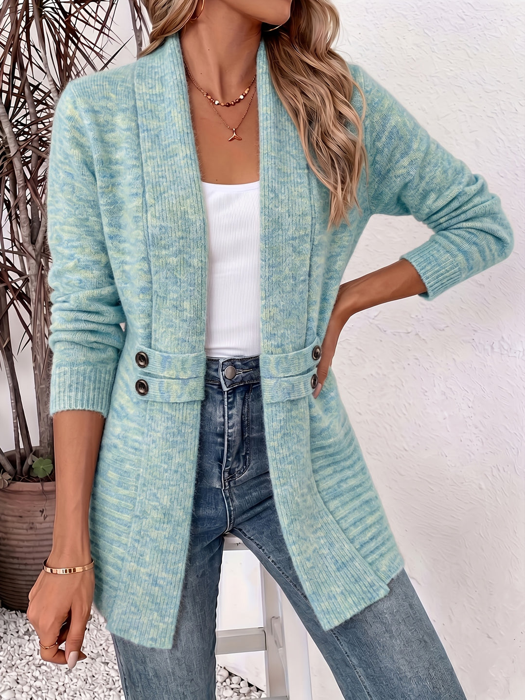 Odette | Belted Double-Breasted Wrap Cardigan