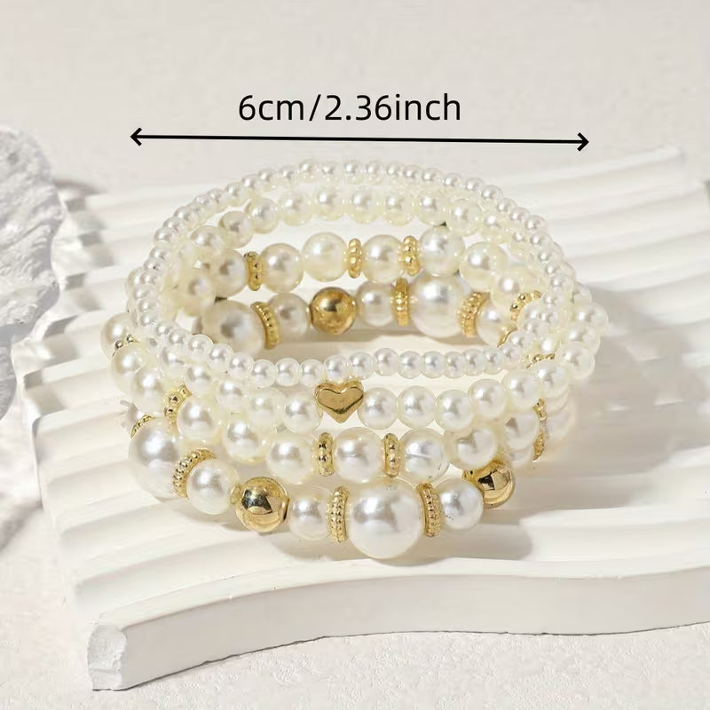 Pearl Stacking Bracelet Set of 8