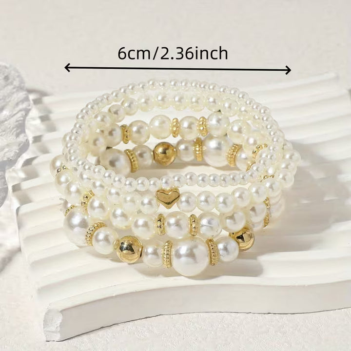 Pearl Stacking Bracelet Set of 8