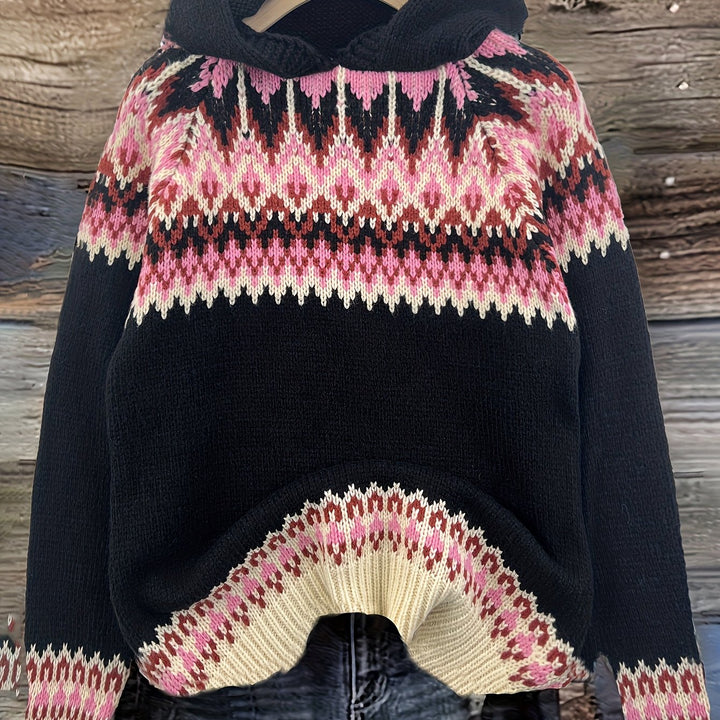 Nova | Chunky Snow-Print Hooded Sweatshirt