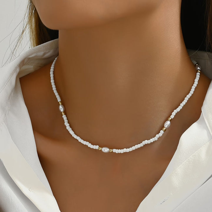 Dainty Pearl Beaded Necklace
