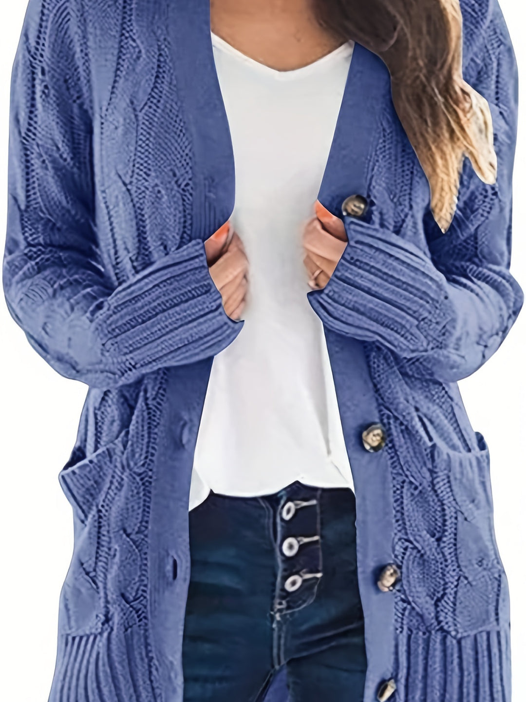 Harriet | Plus Size Cable-Knit Button Cardigan