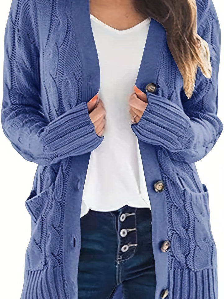Harriet | Plus Size Cable-Knit Button Cardigan