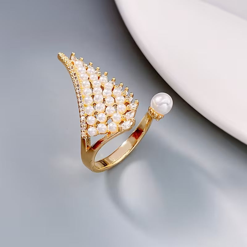 Angelic Pearl Wing Ring