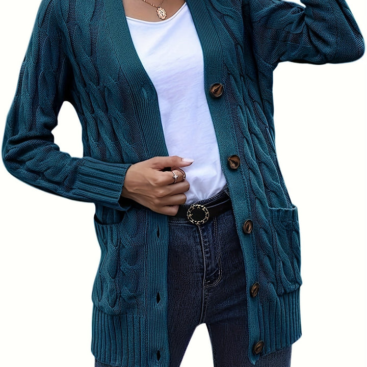 Harriet | Plus Size Cable-Knit Button Cardigan