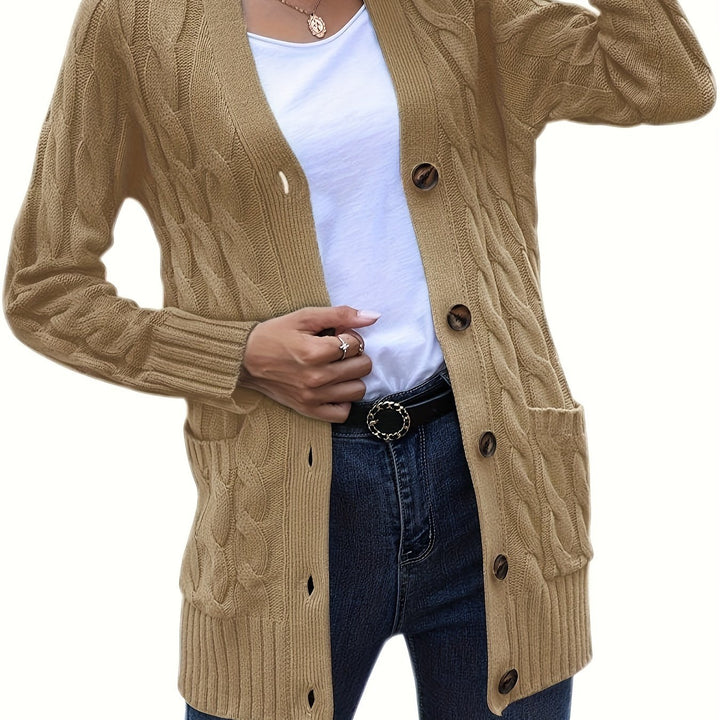Harriet | Plus Size Cable-Knit Button Cardigan