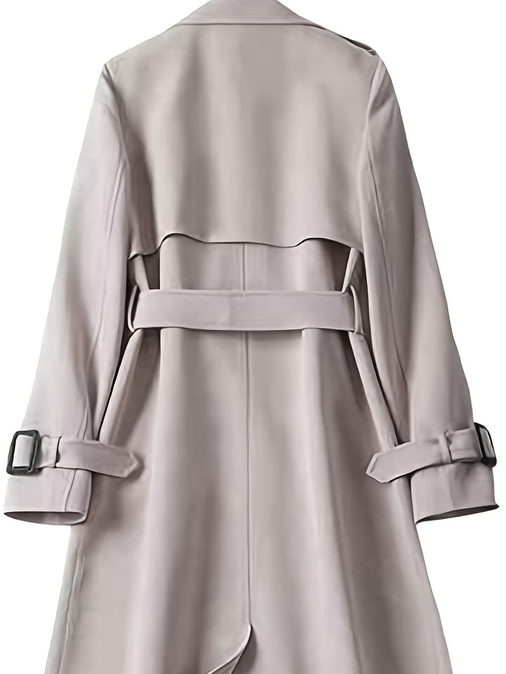 Genevieve | Double-Breasted Knee-Length Trench Coat
