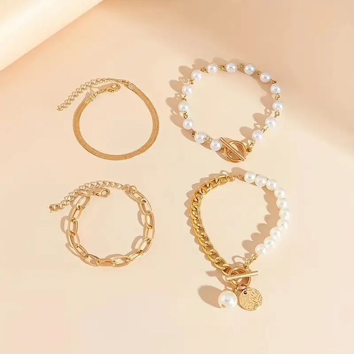 Luxe Layered Pearl Bracelet Set