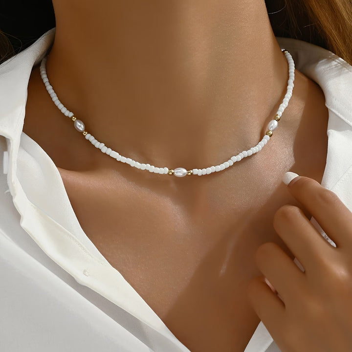 Dainty Pearl Beaded Necklace