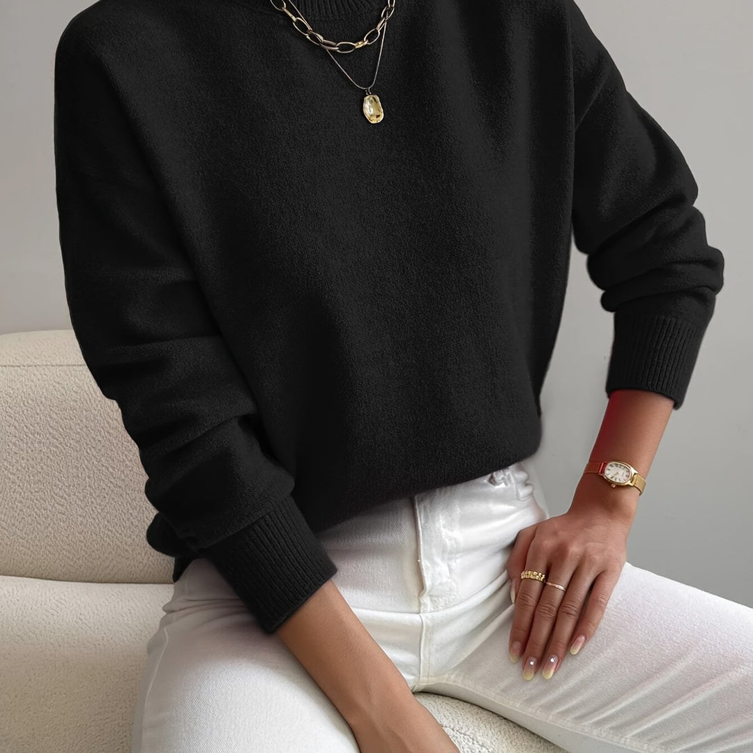 Rosalie | Mock Neck Drop-Shoulder Pullover