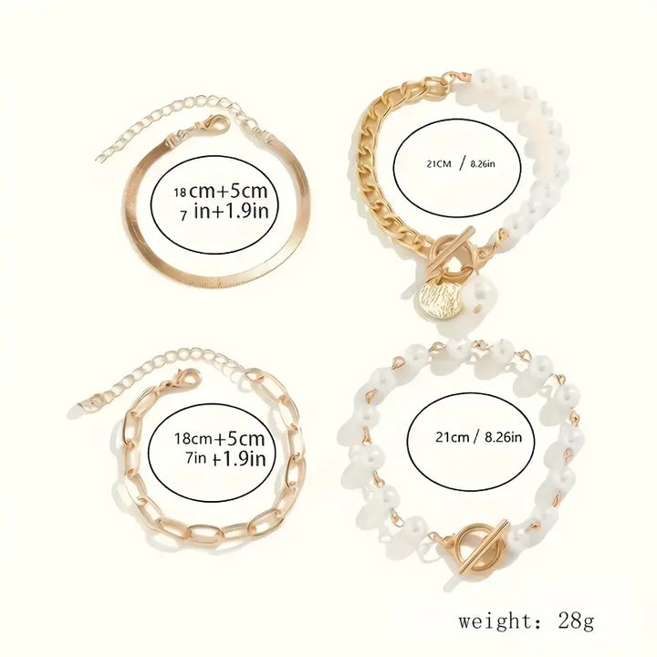 Luxe Layered Pearl Bracelet Set