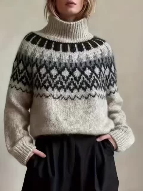 Freya | Fair Isle Fluffy Knit Sweater