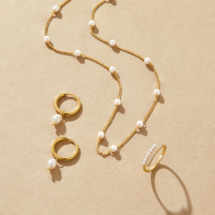 Essential Pearl Hoop Earrings