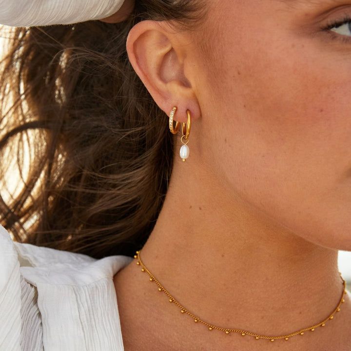 Essential Pearl Hoop Earrings