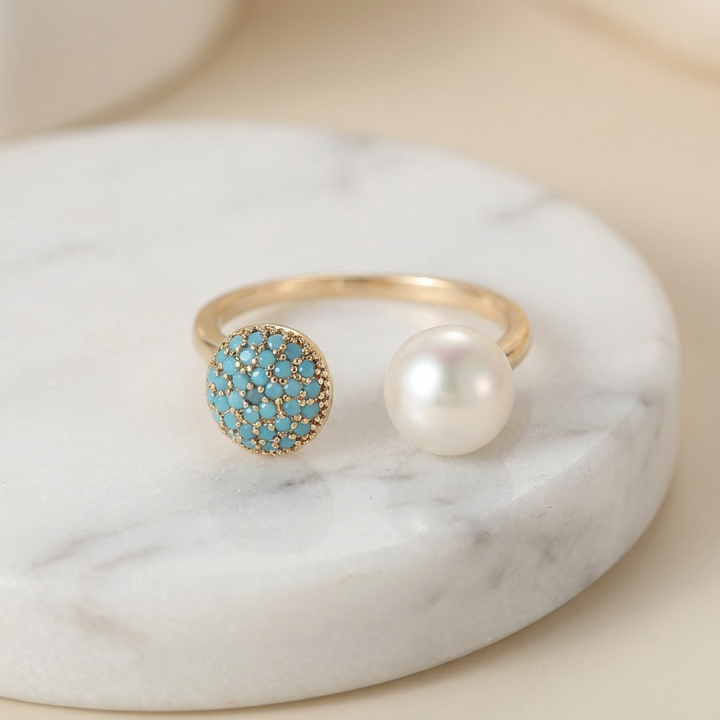 Pearl and Turquoise Beauty Ring