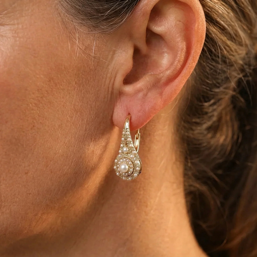 Elegant Pearl Bloom Earrings