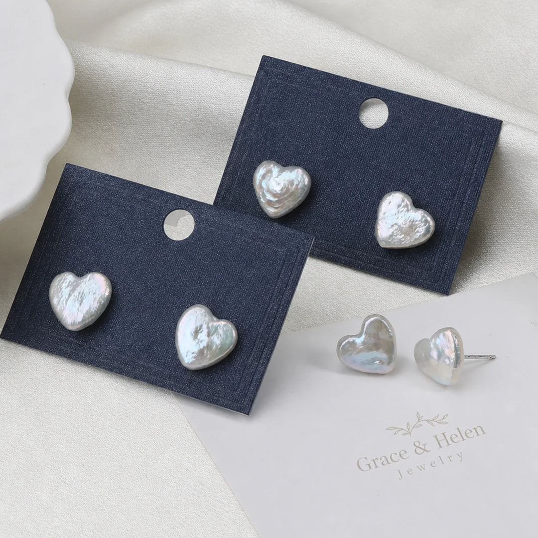 Premium Freshwater Pearl Heart Earrings