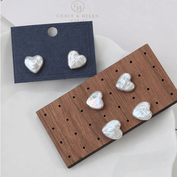Premium Freshwater Pearl Heart Earrings
