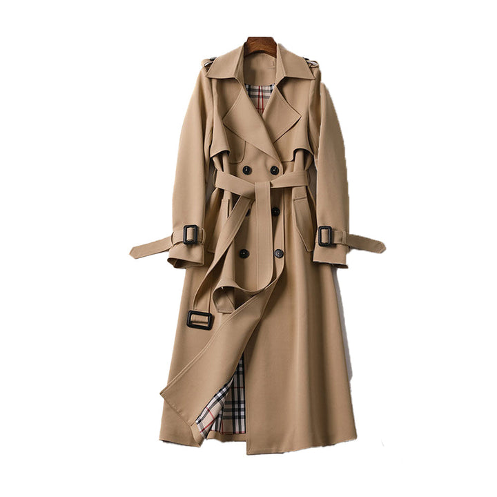 Albane | Women Brown Belted Trench Coat Double Breasted