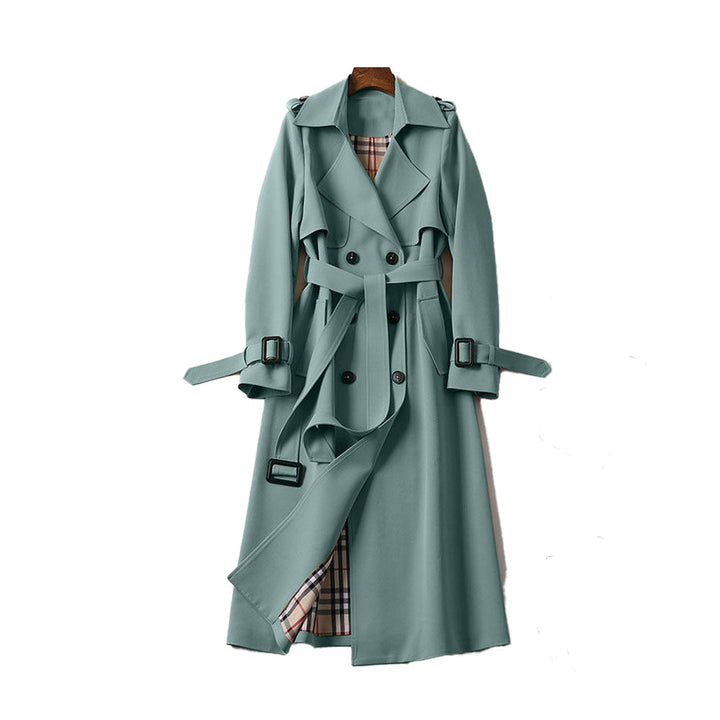 Albane | Women Brown Belted Trench Coat Double Breasted