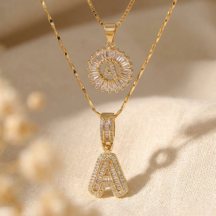 Premium Gold letter Necklace Set