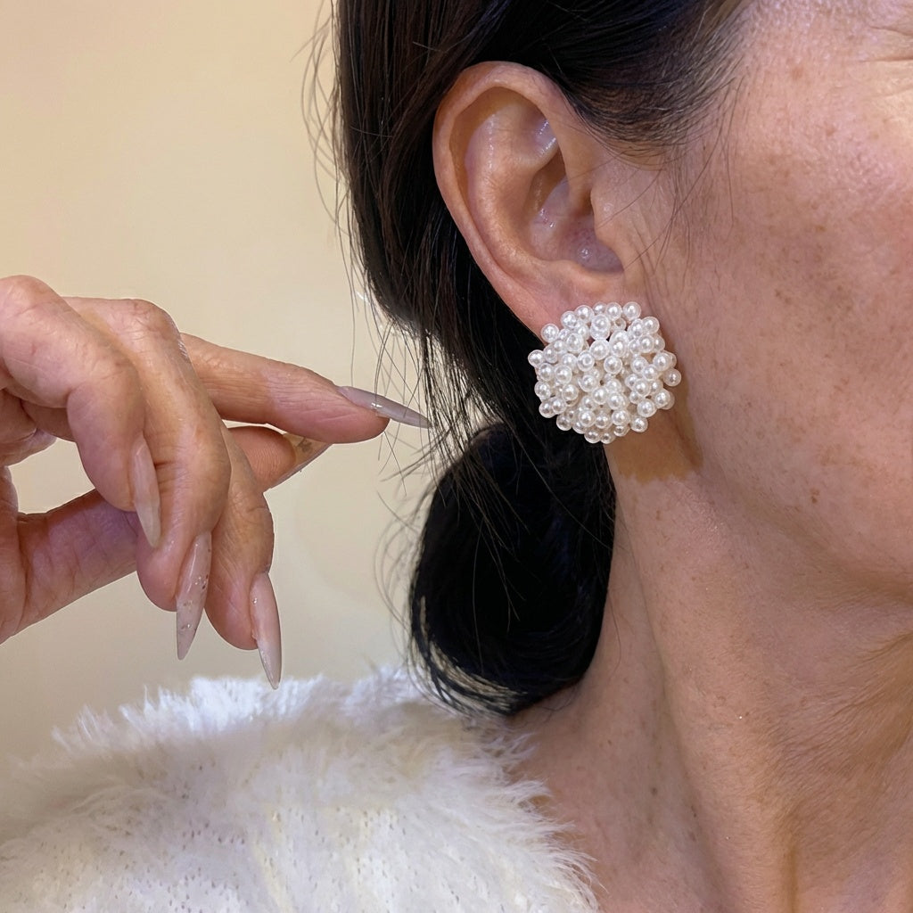 Classic Inlaid Pearl Earrings