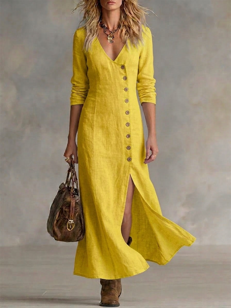 Elara | Button Maxi Dress