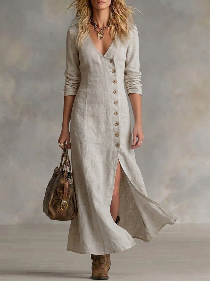 Elara | Button Maxi Dress