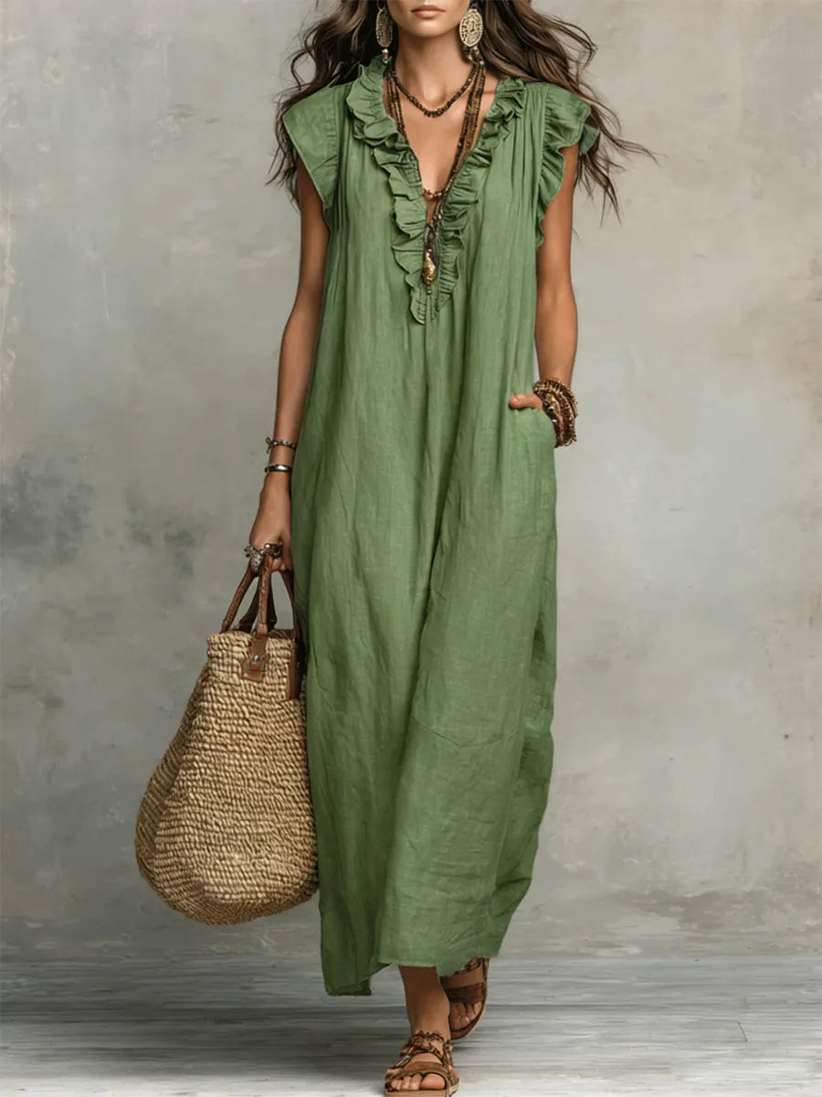 Sienna | Boho Ruffle Maxi Dress