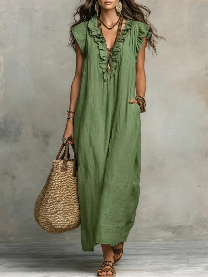 Sienna | Boho Ruffle Maxi Dress