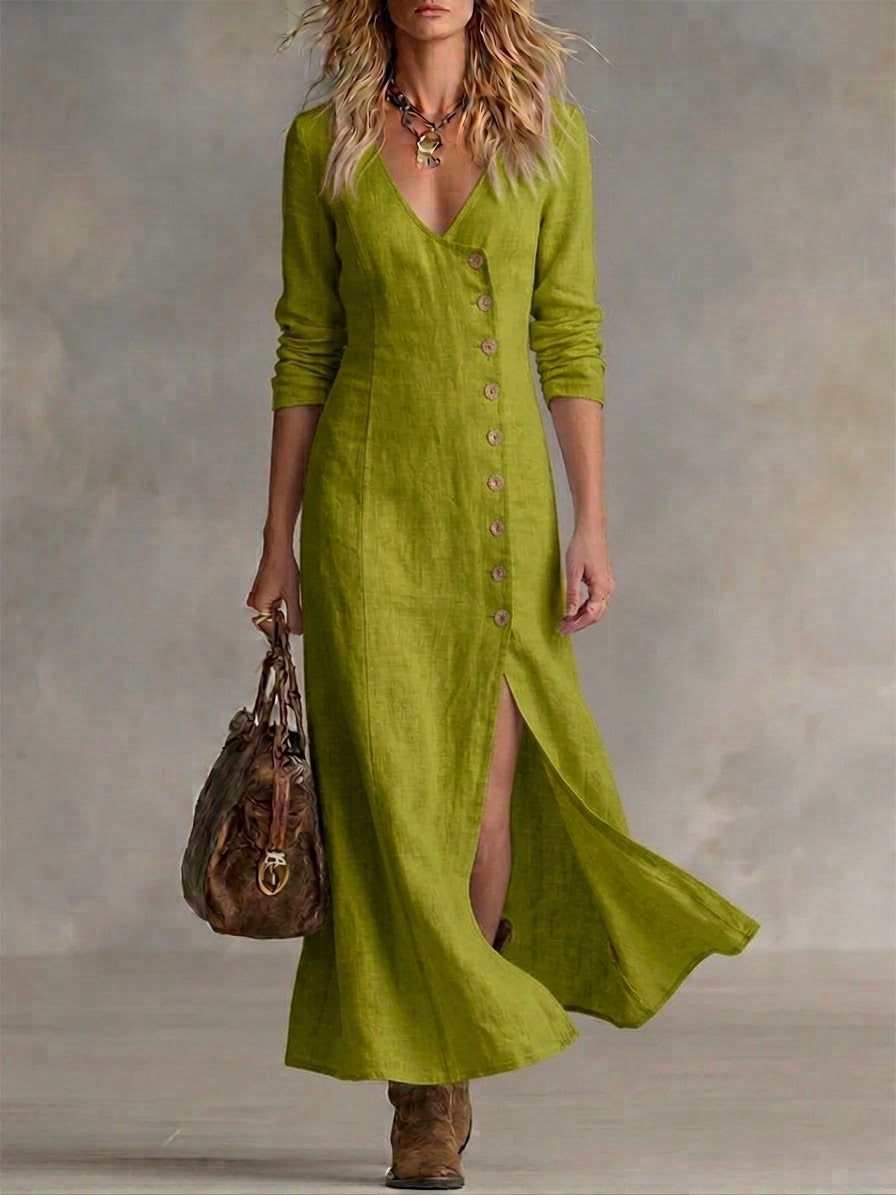 Elara | Button Maxi Dress