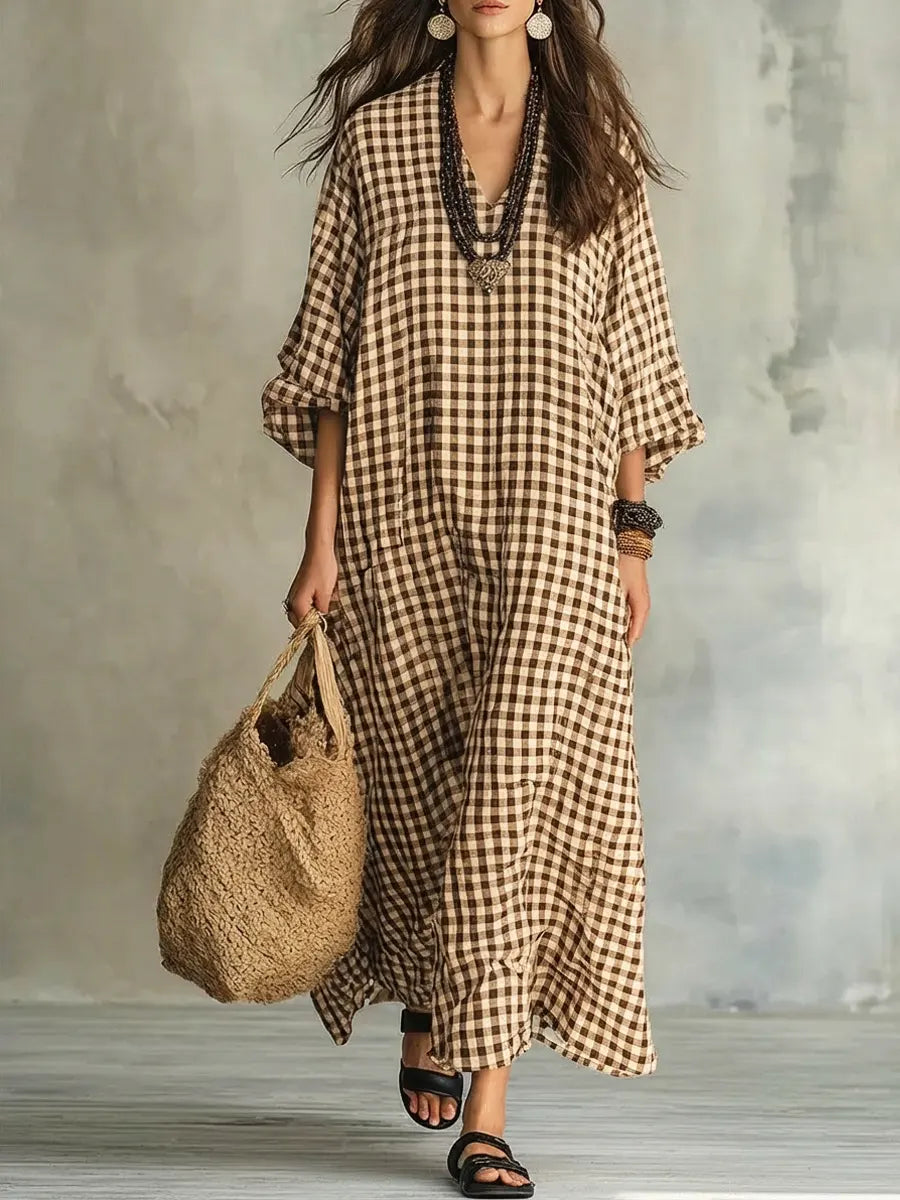 Mila | Check Maxi Dress