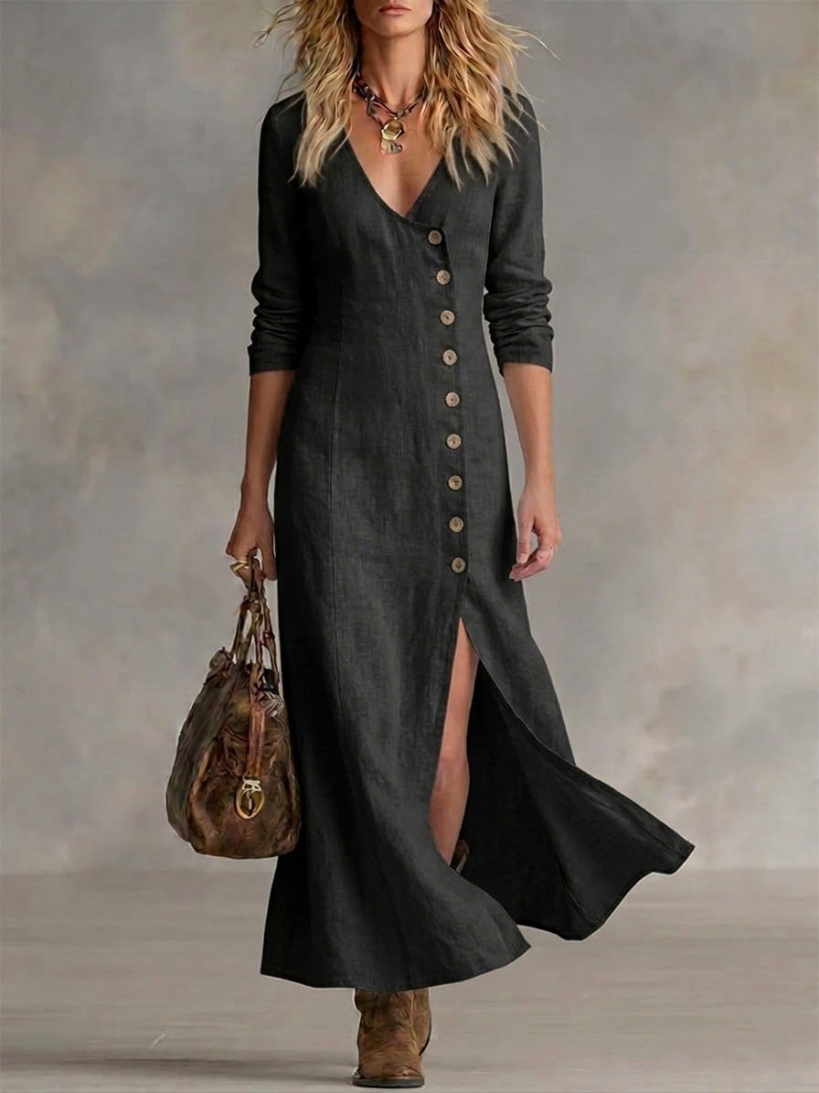 Elara | Button Maxi Dress