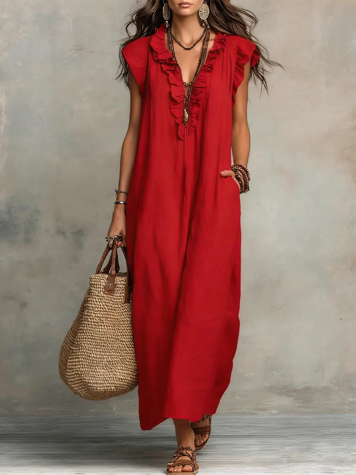 Sienna | Boho Ruffle Maxi Dress