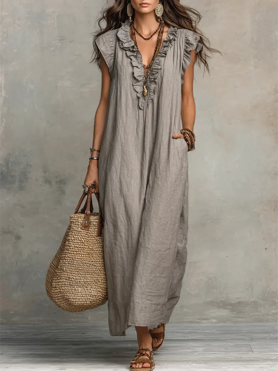 Sienna | Boho Ruffle Maxi Dress