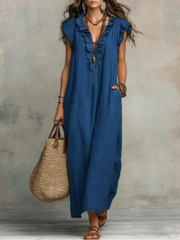Sienna | Boho Ruffle Maxi Dress