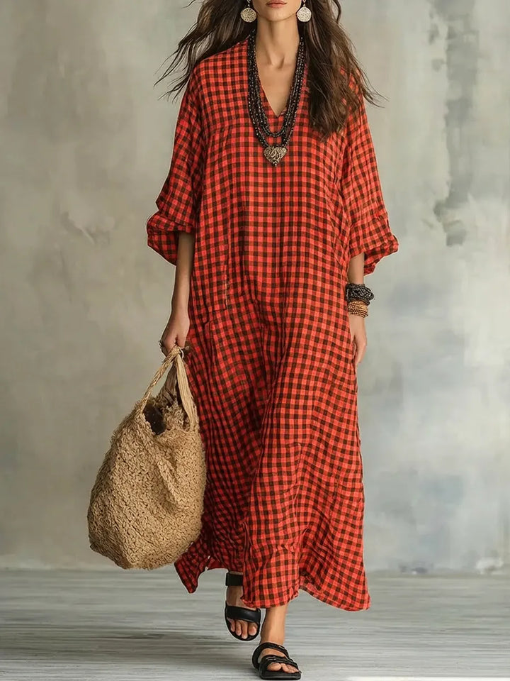 Mila | Check Maxi Dress