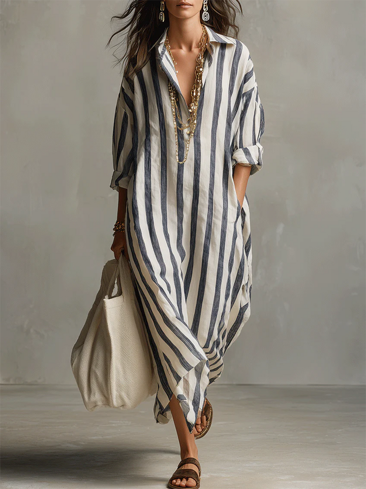 Liora | Stripe Oversized Maxi Dress