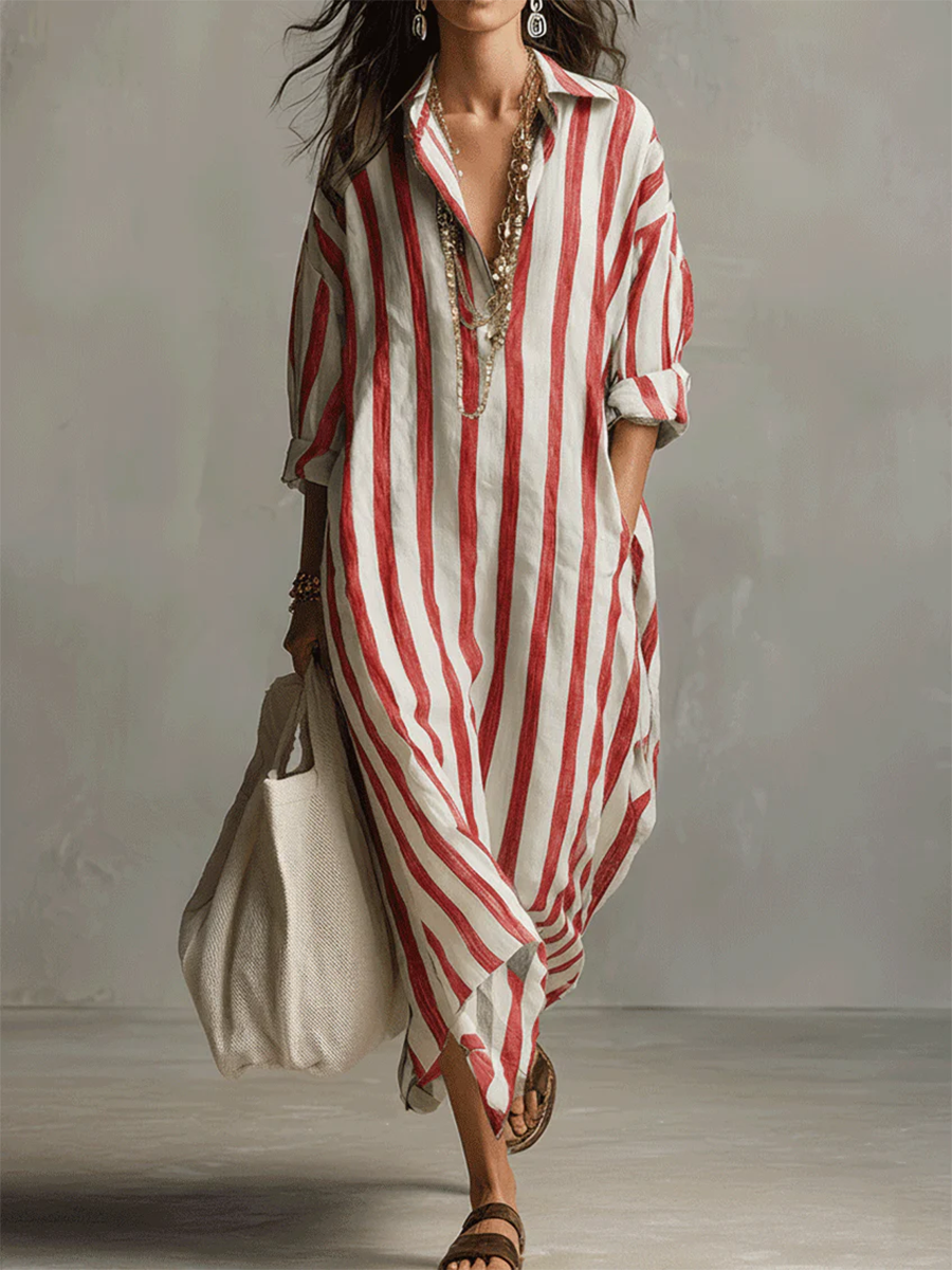 Liora | Stripe Oversized Maxi Dress