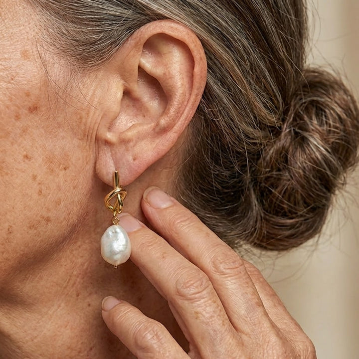 Knotted Pearl Earrings